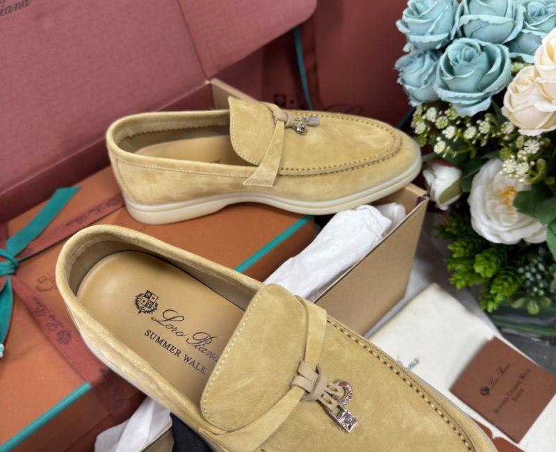 Giày Loro Piana Summer Charms Walk Loafer Suede Hinoki Wood Best Quality