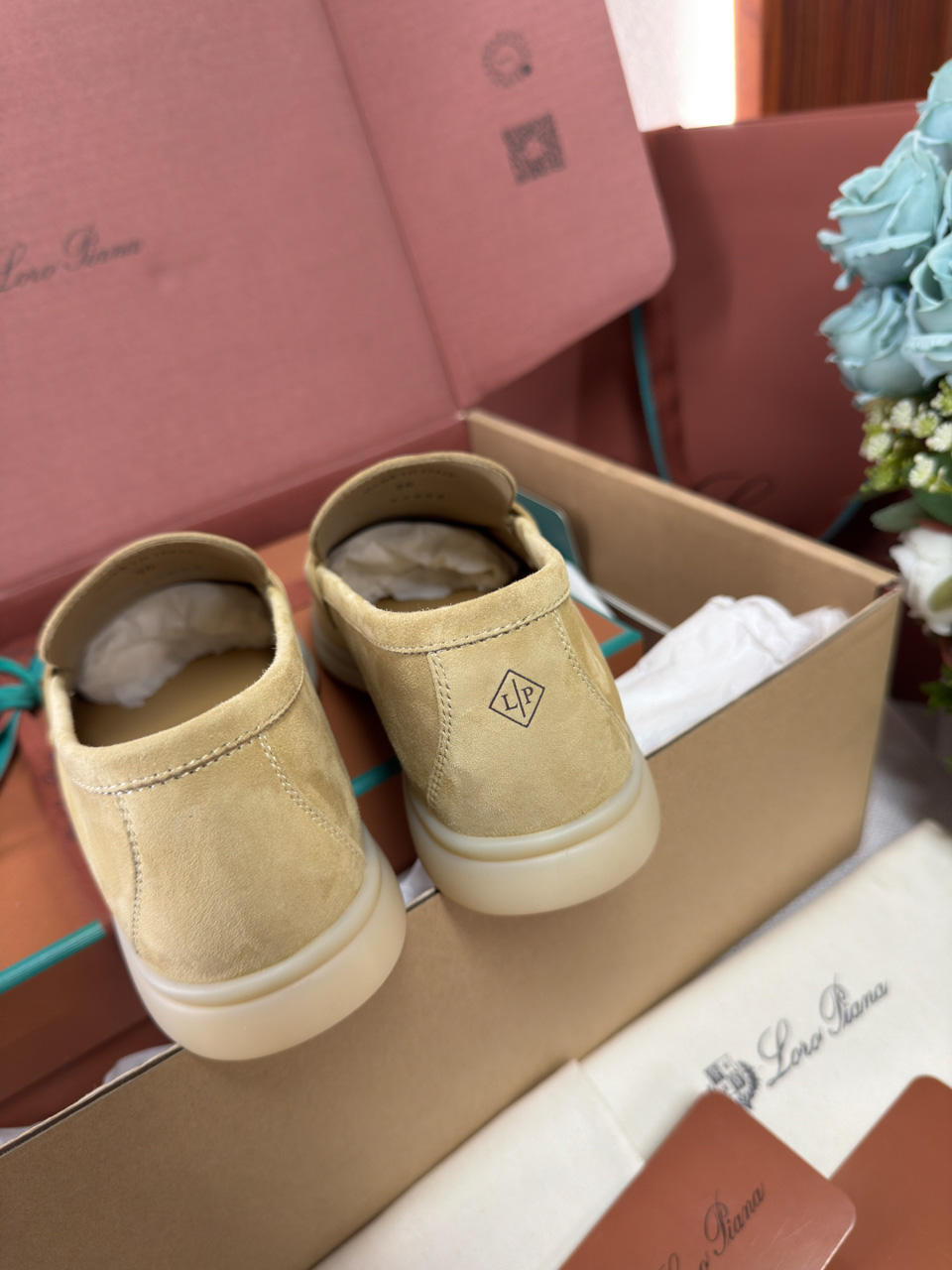 Giày Loro Piana Summer Charms Walk Loafer Suede Hinoki Wood Best Quality