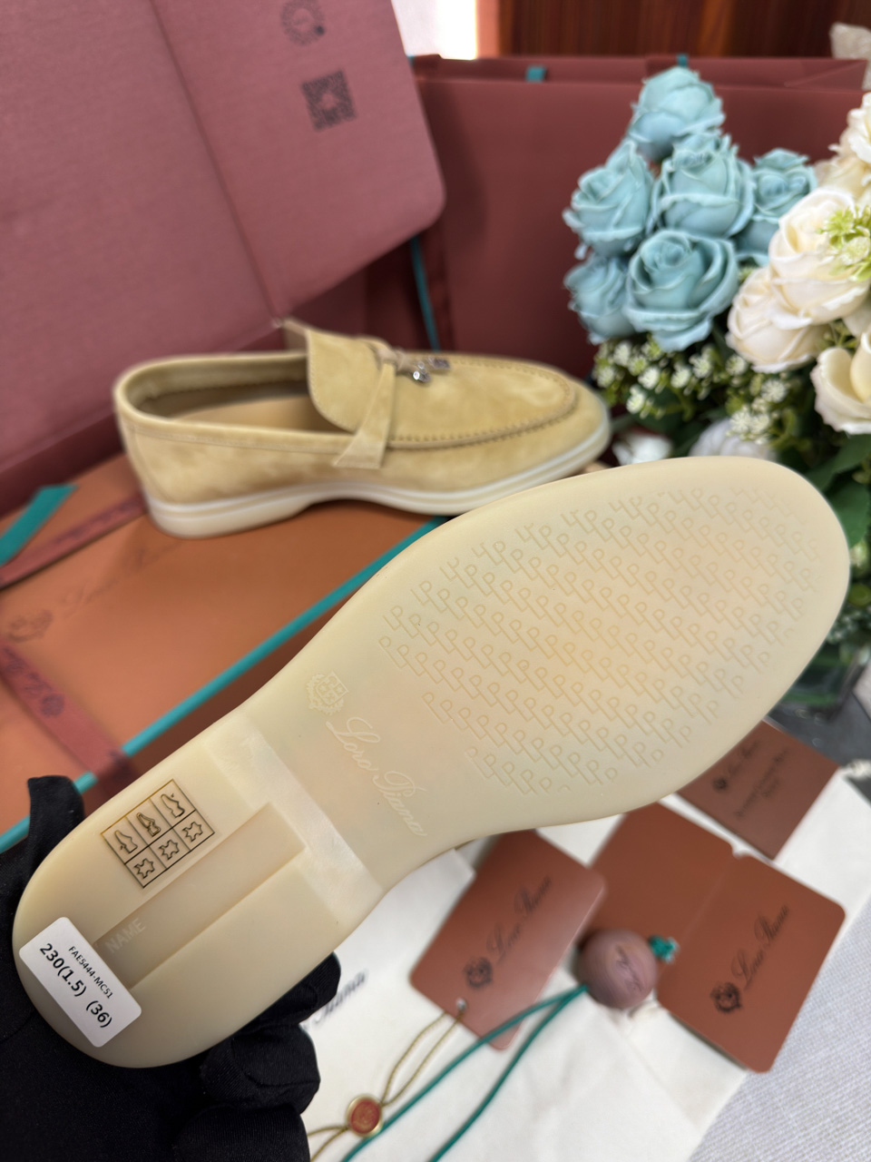 Giày Loro Piana Summer Charms Walk Loafer Suede Hinoki Wood Best Quality