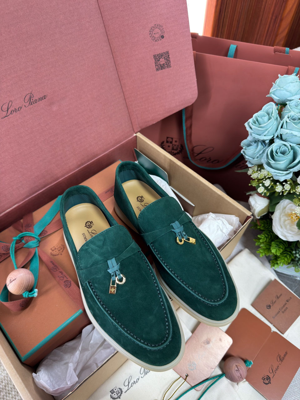 Giày Loro Piana Summer Charms Walk Loafer Suede Jazz Club Best Quality