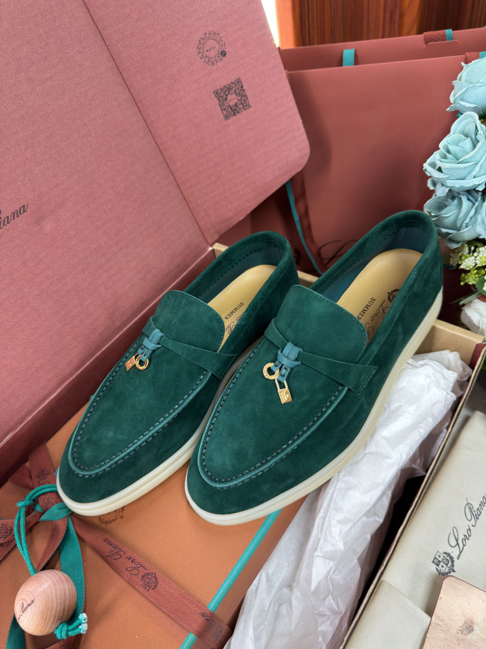 Giày Loro Piana Summer Charms Walk Loafer Suede Jazz Club Best Quality