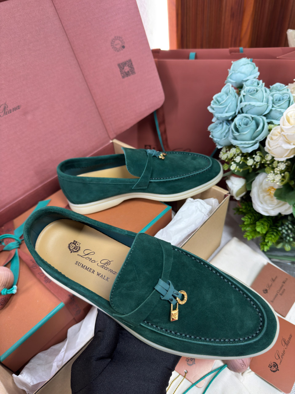 Giày Loro Piana Summer Charms Walk Loafer Suede Jazz Club Best Quality