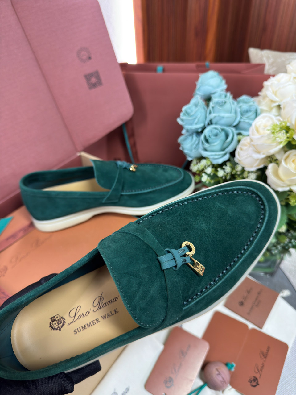 Giày Loro Piana Summer Charms Walk Loafer Suede Jazz Club Best Quality