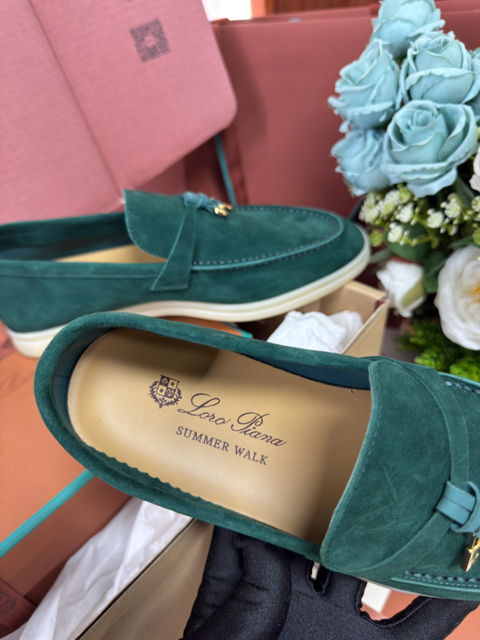 Giày Loro Piana Summer Charms Walk Loafer Suede Jazz Club Best Quality