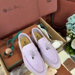 Giày Loro Piana Summer Charms Walk Loafer Suede Lilac Wagasa Best Quality