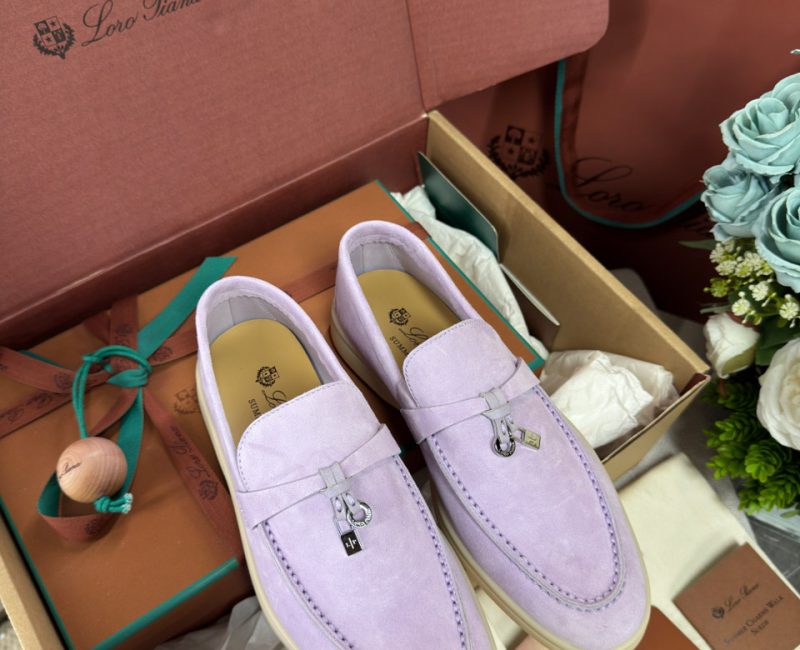 Giày Loro Piana Summer Charms Walk Loafer Suede Lilac Wagasa Best Quality