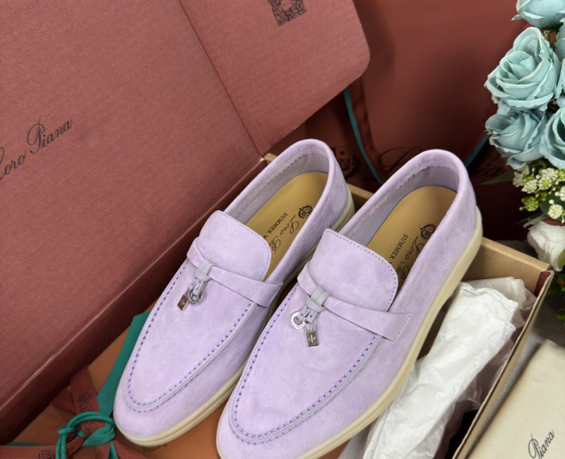 Giày Loro Piana Summer Charms Walk Loafer Suede Lilac Wagasa Best Quality