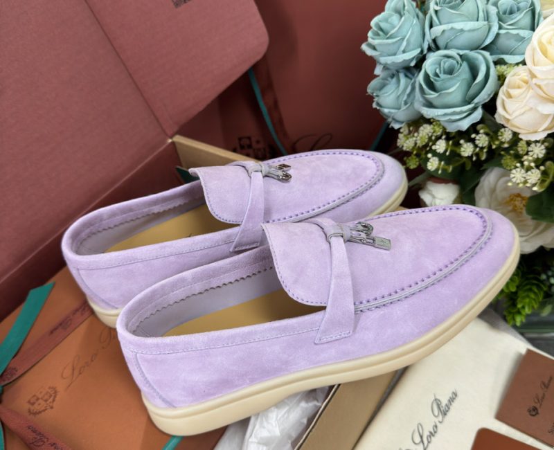 Giày Loro Piana Summer Charms Walk Loafer Suede Lilac Wagasa Best Quality