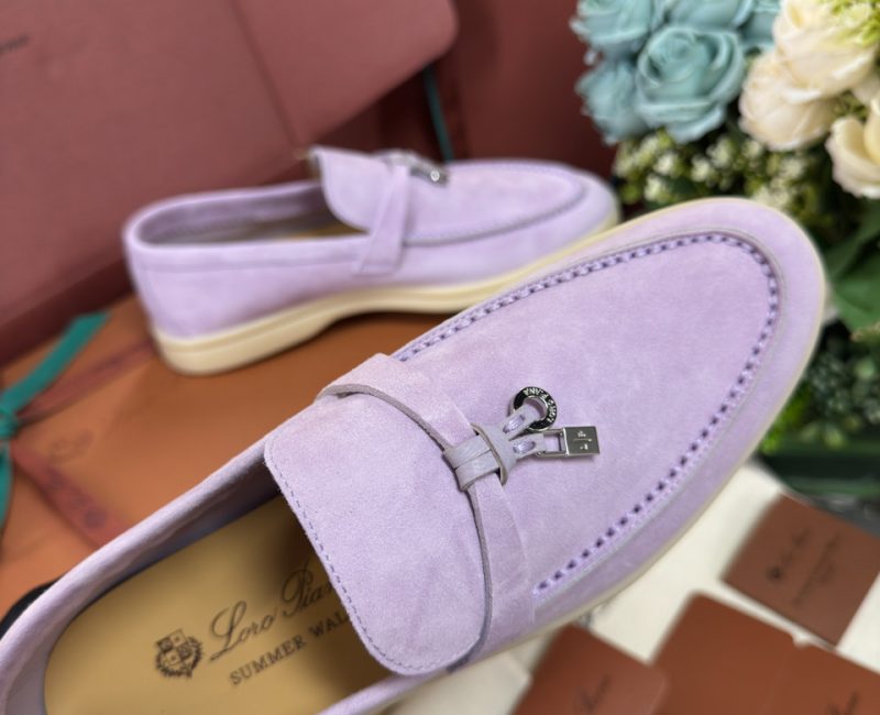 Giày Loro Piana Summer Charms Walk Loafer Suede Lilac Wagasa Best Quality