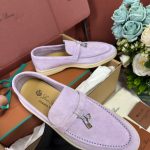 Giày Loro Piana Summer Charms Walk Loafer Suede Lilac Wagasa Best Quality