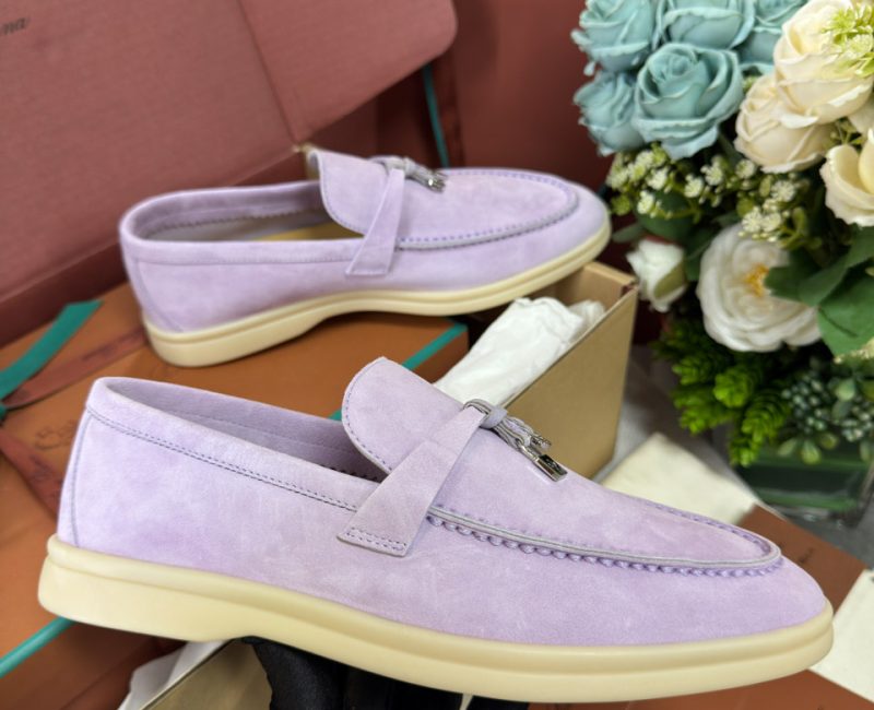 Giày Loro Piana Summer Charms Walk Loafer Suede Lilac Wagasa Best Quality