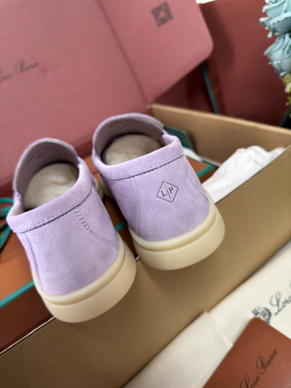 Giày Loro Piana Summer Charms Walk Loafer Suede Lilac Wagasa Best Quality