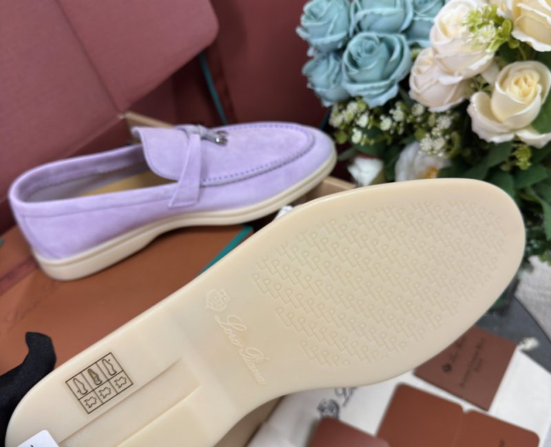 Giày Loro Piana Summer Charms Walk Loafer Suede Lilac Wagasa Best Quality