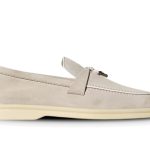 Giày Loro Piana Summer Charms Walk Loafer Suede Powder Pearl Best Quality
