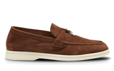 Giày Loro Piana Summer Charms Walk Loafer Suede Saddle Brown Best Quality