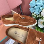 Giày Loro Piana Summer Charms Walk Loafer Suede Saddle Brown Best Quality