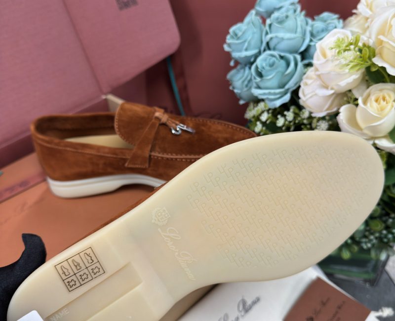 Giày Loro Piana Summer Charms Walk Loafer Suede Saddle Brown Best Quality