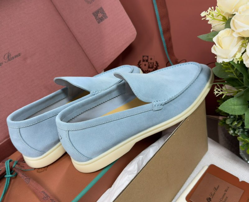 Giày Loro Piana Summer Walk Loafer Suede Aqua Best Quality