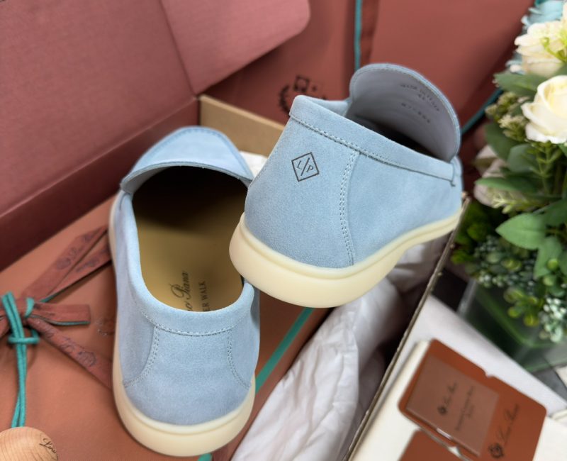 Giày Loro Piana Summer Walk Loafer Suede Aqua Best Quality
