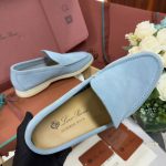 Giày Loro Piana Summer Walk Loafer Suede Aqua Best Quality