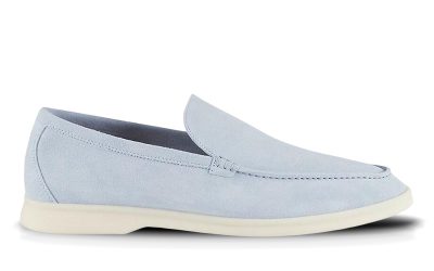 Giày Loro Piana Summer Walk Loafer Suede Aqua Best Quality