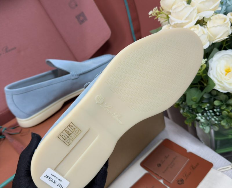 Giày Loro Piana Summer Walk Loafer Suede Aqua Best Quality
