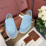 Giày Loro Piana Summer Walk Loafer Suede Aqua Best Quality