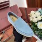 Giày Loro Piana Summer Walk Loafer Suede Aqua Best Quality