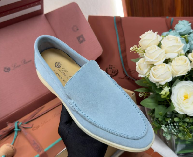 Giày Loro Piana Summer Walk Loafer Suede Aqua Best Quality