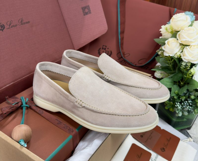 Giày Loro Piana Summer Walk Loafer Suede Classic Beige Best Quality