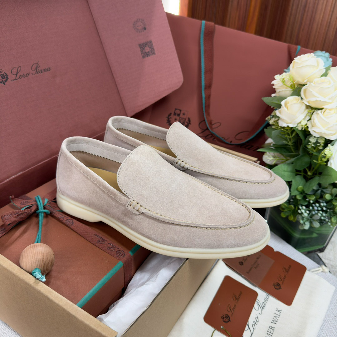 Giày Loro Piana Summer Walk Loafer Suede Classic Beige Best Quality