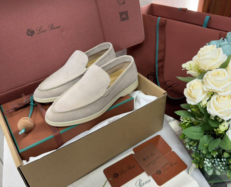 Giày Loro Piana Summer Walk Loafer Suede Classic Beige Best Quality