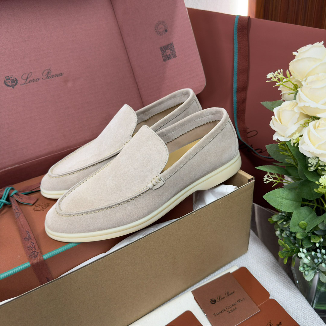 Giày Loro Piana Summer Walk Loafer Suede Classic Beige Best Quality