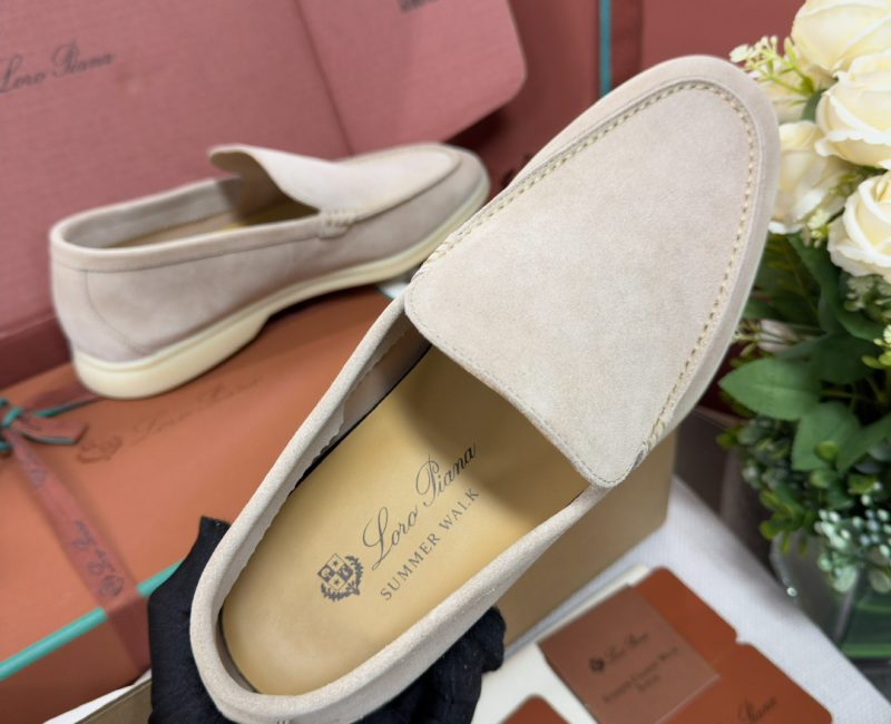 Giày Loro Piana Summer Walk Loafer Suede Classic Beige Best Quality