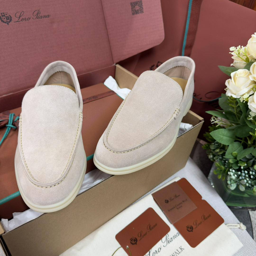Giày Loro Piana Summer Walk Loafer Suede Classic Beige Best Quality