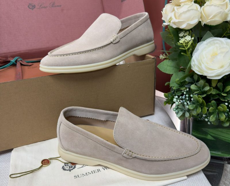 Giày Loro Piana Summer Walk Loafer Suede Classic Beige Best Quality