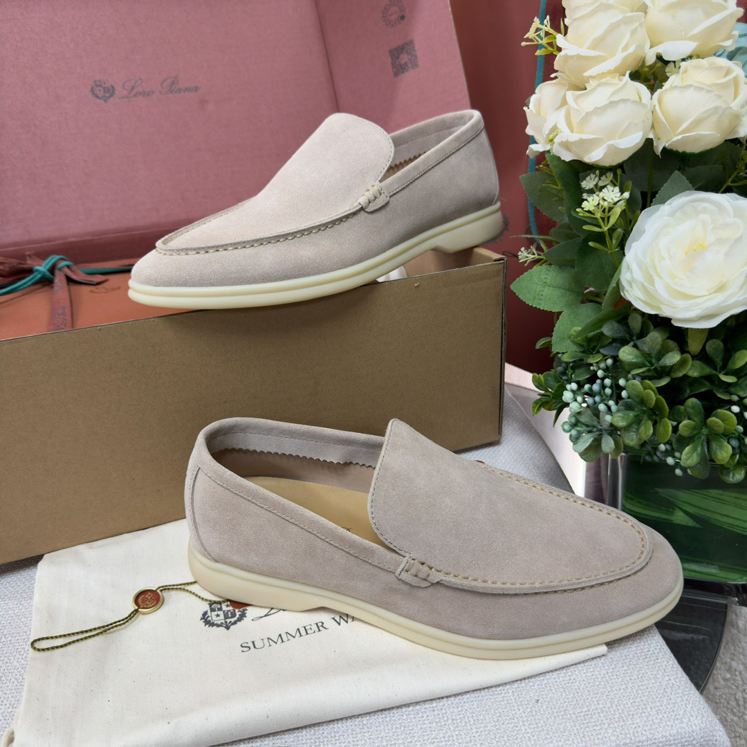 Giày Loro Piana Summer Walk Loafer Suede Classic Beige Best Quality