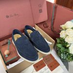 Giày Loro Piana Summer Walk Loafer Suede Classic Black Figs Best Quality