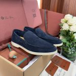 Giày Loro Piana Summer Walk Loafer Suede Classic Black Figs Best Quality