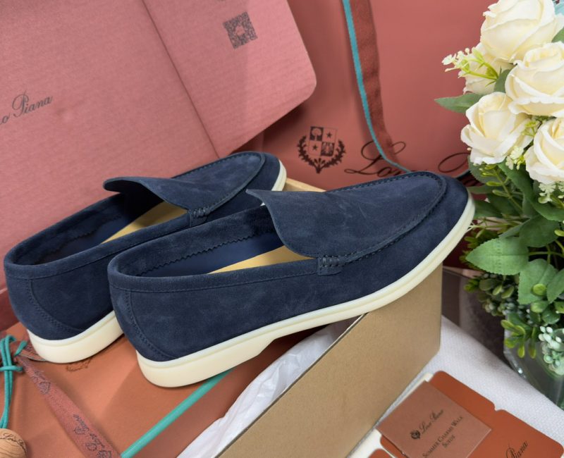 Giày Loro Piana Summer Walk Loafer Suede Classic Black Figs Best Quality
