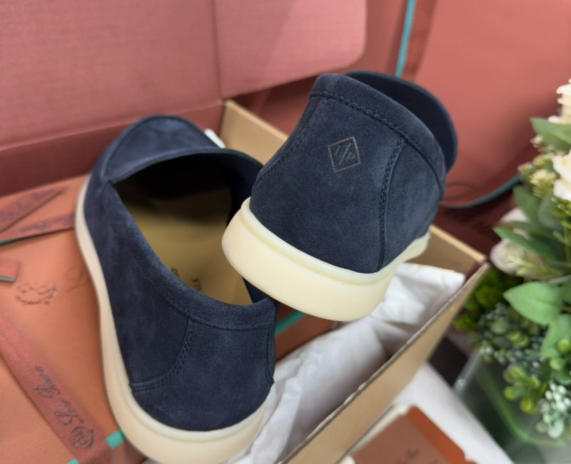 Giày Loro Piana Summer Walk Loafer Suede Classic Black Figs Best Quality