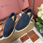 Giày Loro Piana Summer Walk Loafer Suede Classic Black Figs Best Quality