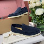 Giày Loro Piana Summer Walk Loafer Suede Classic Black Figs Best Quality