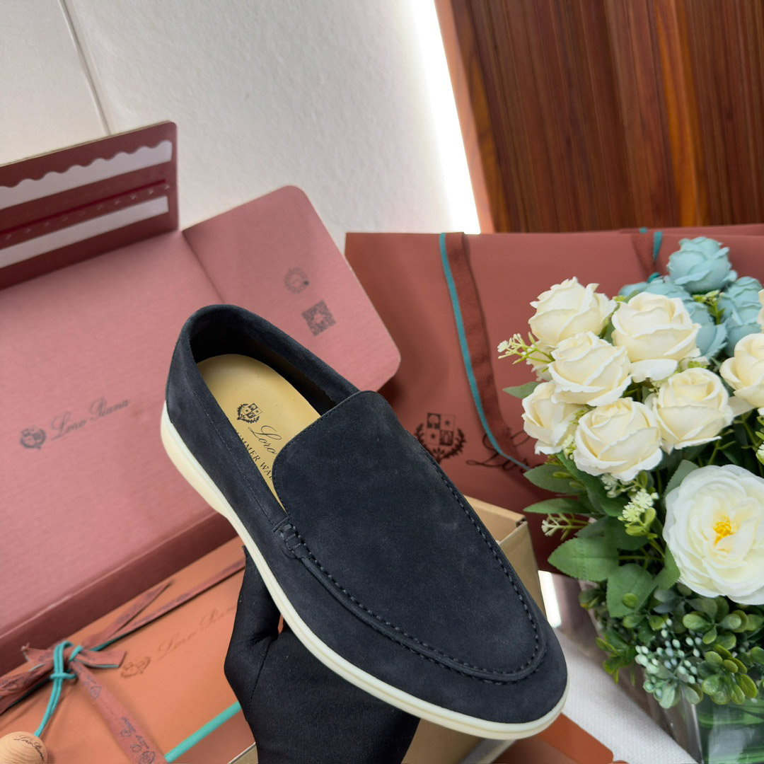 Giày Loro Piana Summer Walk Loafer Suede Classic Blue Best Quality