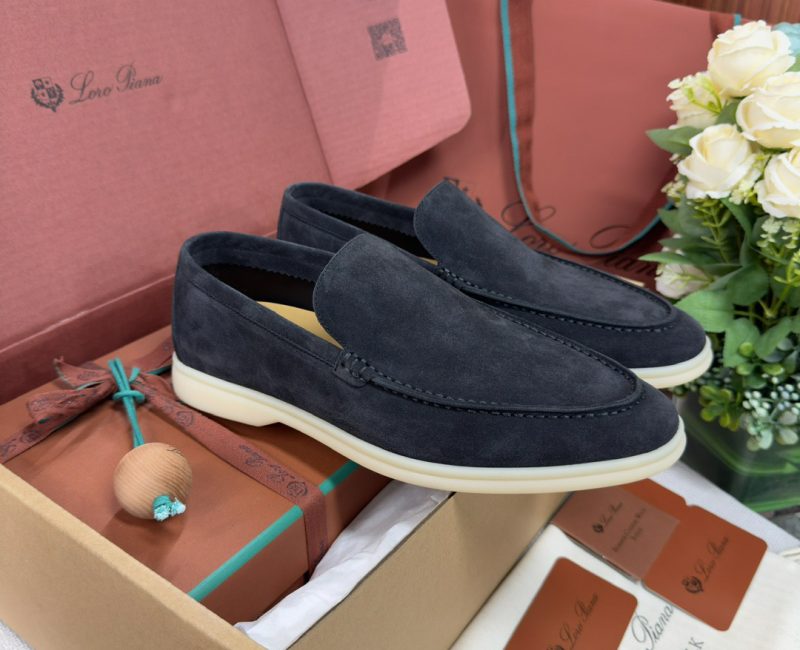 Giày Loro Piana Summer Walk Loafer Suede Classic Blue Best Quality