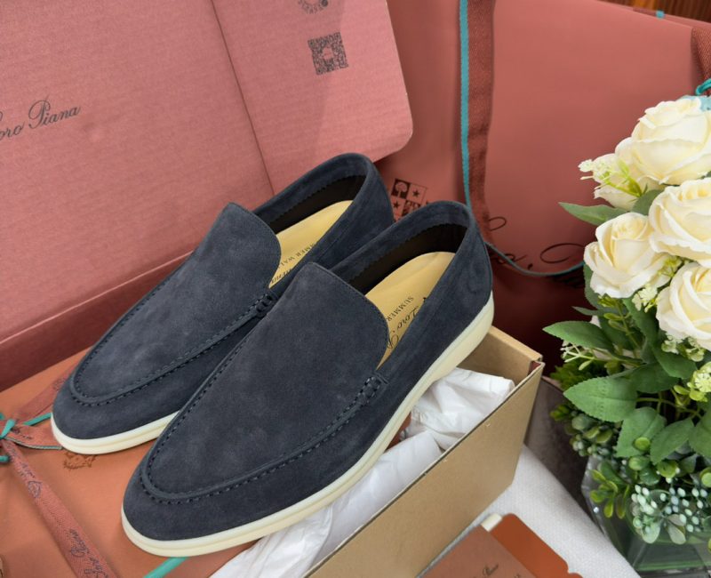 Giày Loro Piana Summer Walk Loafer Suede Classic Blue Best Quality