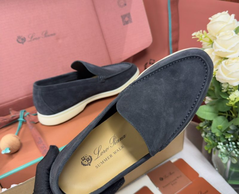 Giày Loro Piana Summer Walk Loafer Suede Classic Blue Best Quality