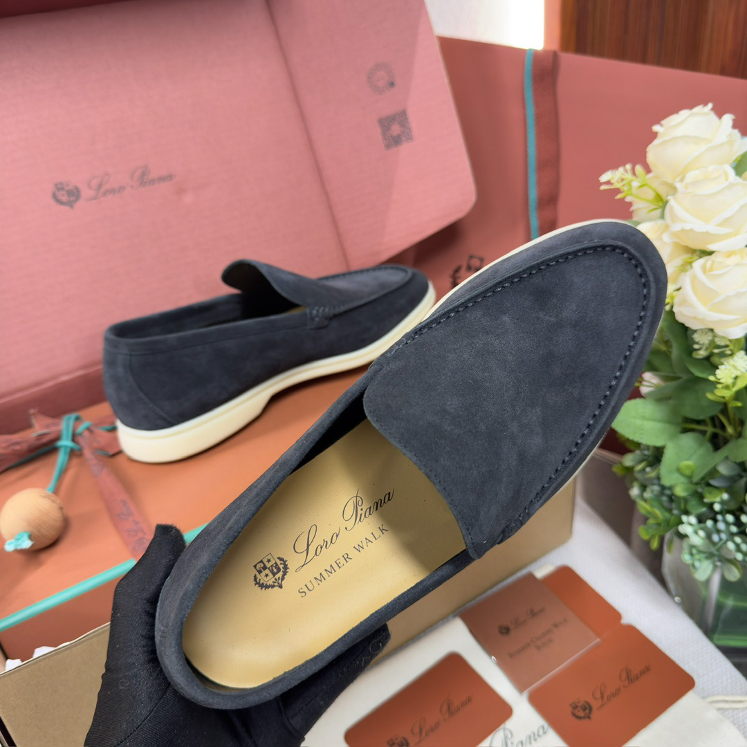 Giày Loro Piana Summer Walk Loafer Suede Classic Blue Best Quality