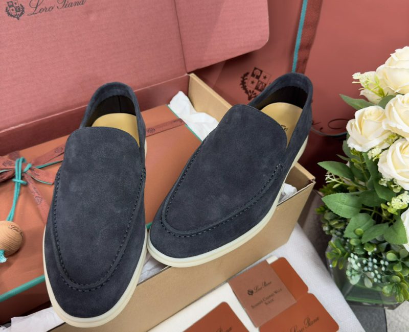Giày Loro Piana Summer Walk Loafer Suede Classic Blue Best Quality