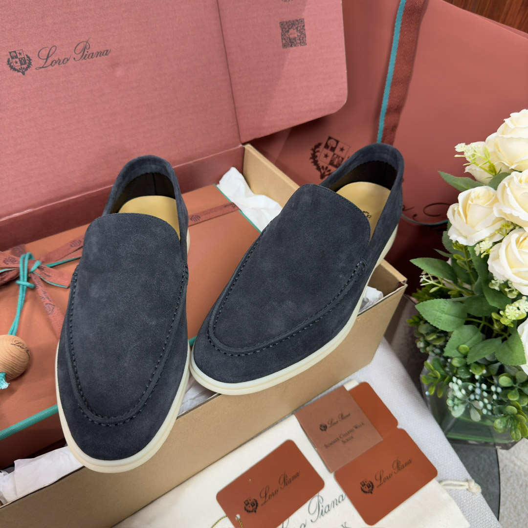Giày Loro Piana Summer Walk Loafer Suede Classic Blue Best Quality